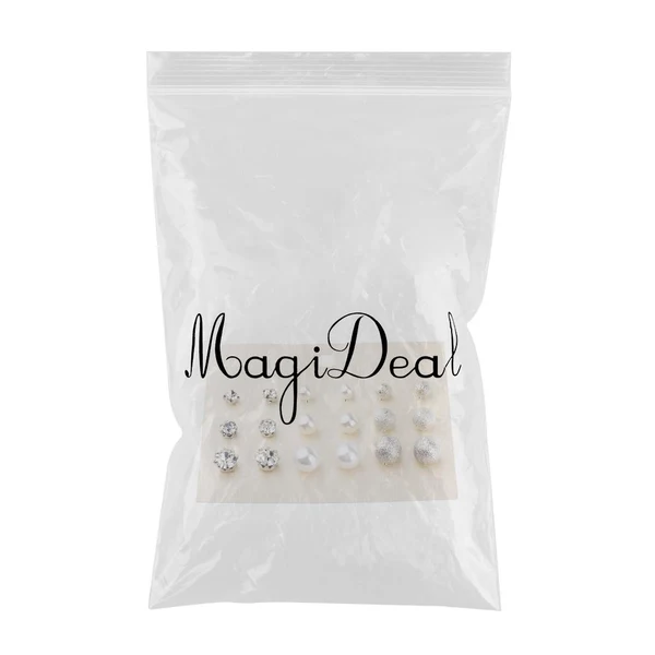 Minimalist Maxbell 9 Pairs Set Fashion Crystal Pearls Ear Stud Earrings New Year Gift Silver Easy-to-Use