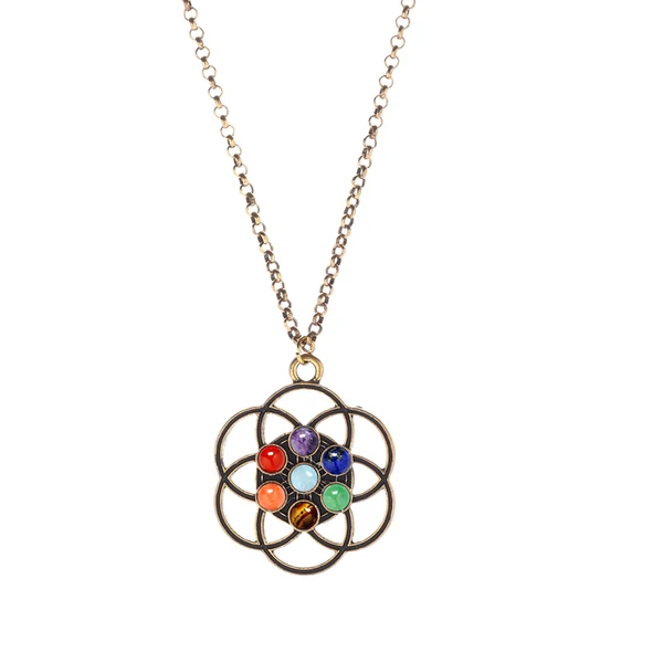 Consistent Maxbell Rainbow Stone Crystal Gemstone Sweater Chain Necklace Quartz Pendant Gold Fast