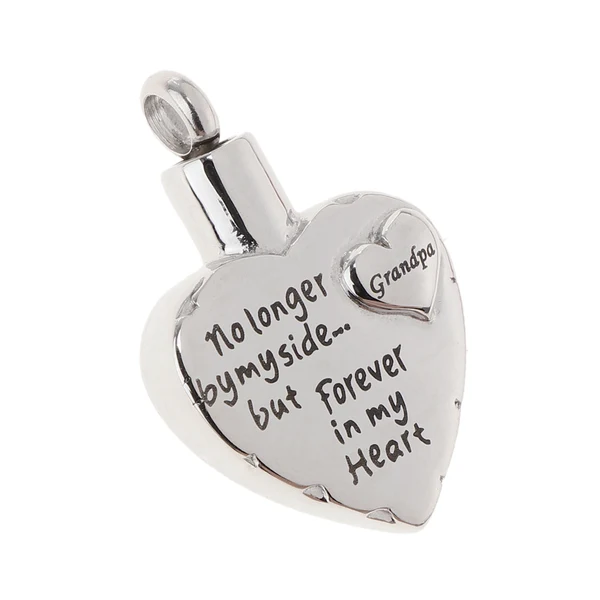 Environmentally Friendly Maxbell Stainless Steel Heart Urn Pendant For Cremation Jewelry Necklace Grandpa Solid