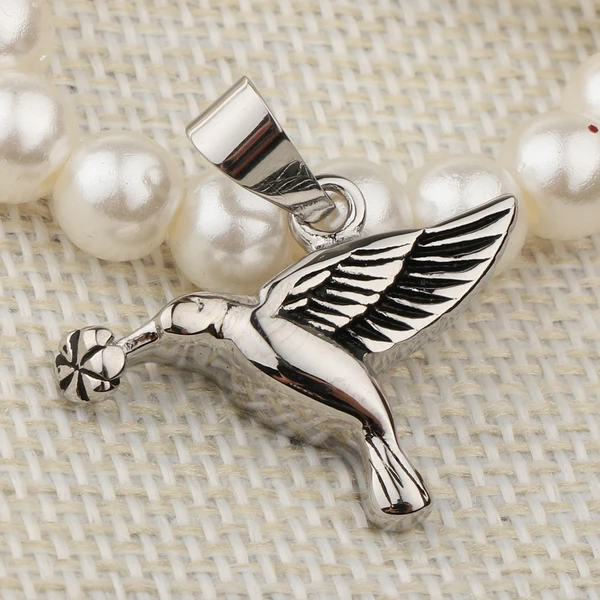 Traditional Maxbell Stainless Steel Hummingbird Pendant Urn Cremation Jewelry For Ashes Silver Fine