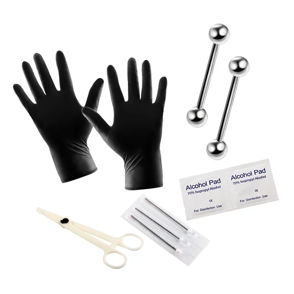 Genuine Maxbell 10pcs Set Body Piercing Tool Kit Ear Nose Navel Nipple Needles Style 4 Expertly Made