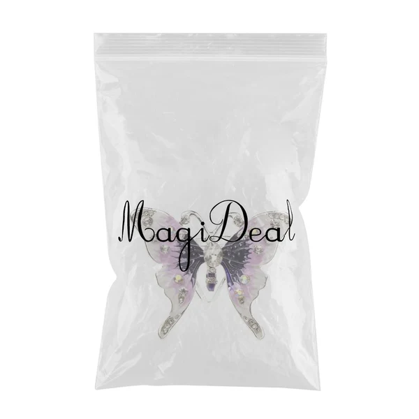 Fast Maxbell Women's Fashion Enamel Butterfly Rhinestone Scarf Ring Buckle Clip Purple Certified