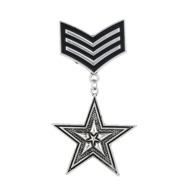 Traditional Maxbell Vintage Unisex Military Uniform Alloy Badge Brooch Pin Party Fashion Jewelry Antique Silver Responsible