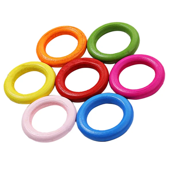 Authentic Maxbell 100PCS Wood Rings Pendant and Connectors for Craft DIY Jewelry Making 35mm Minimalist