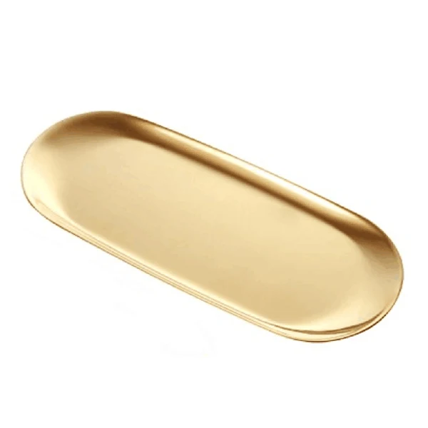 Sustainable Maxbell Elegant Jewelry Tray Organizer Display Storage Platter for Ring Earrings Golden S Excellent