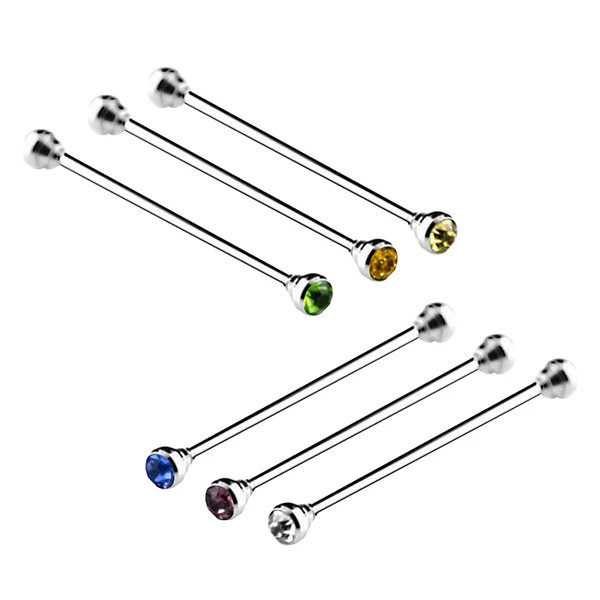 Fashionable Maxbell Men Rhinestone Fashion Collar Clips Tie Collar Bar Pin White Crystal Environmentally Friendly