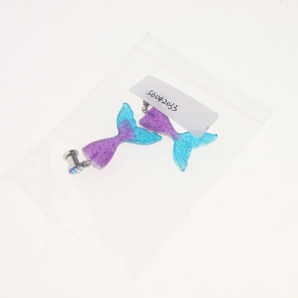 Advanced Maxbell Popular Dangle Stainless Steel Screw Ear Plugs Tunnels Gauges Purple 6mm Convenient