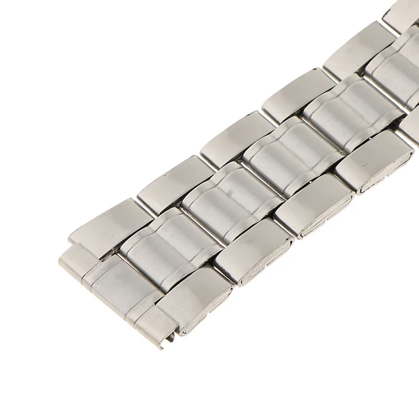 High-Quality Maxbell Men Watch Band Solid Stainless Steel Strap Silver Folded Clasp 18mm Casual