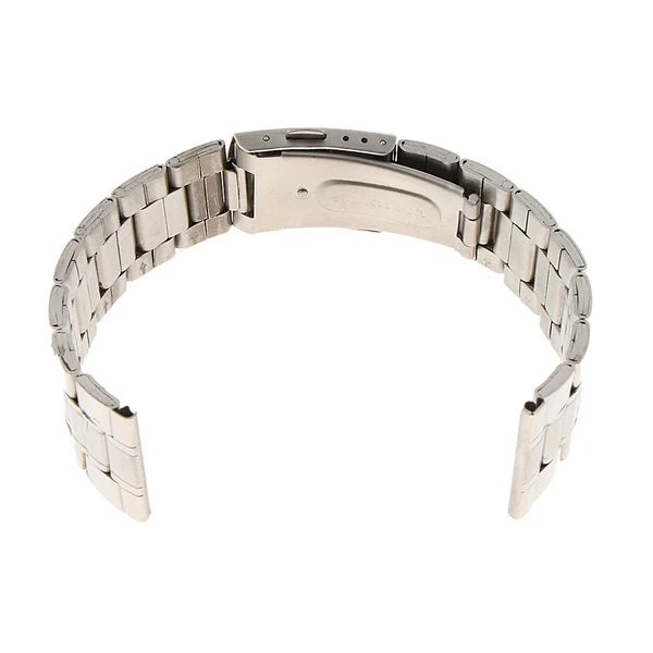 Traditional Maxbell Men Watch Band Solid Stainless Steel Strap Silver Folded Clasp 20mm Genuine