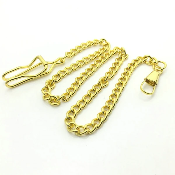 Fashionable Maxbell Vintage Style Alloy Pocket Watch Holder Necklace Chain for Men Women Gold Specialty