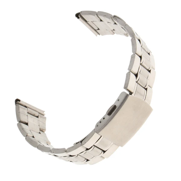 Maxbell Men Watch Band Solid Stainless Steel Strap Silver Folded Clasp 22mm Premium