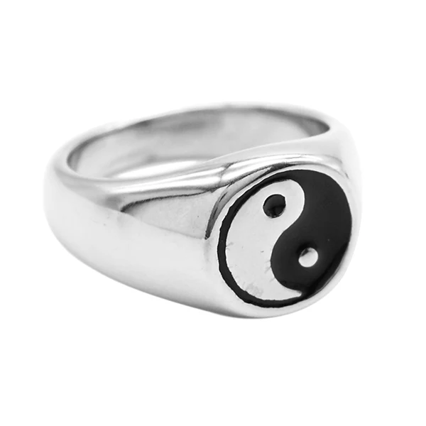 Carefully Designed Maxbell Retro Stainless Steel Tai Chi Finger Ring Yin Yang Spinner Ring US Size 13 Official