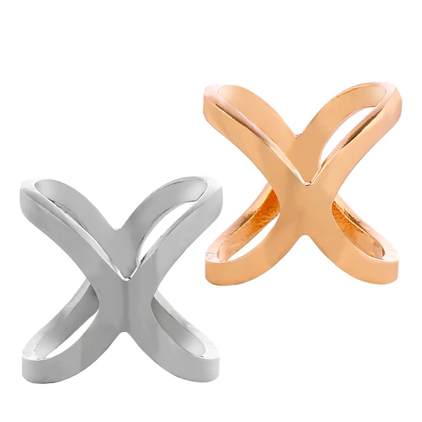 Convenient Maxbell Women Silk Chiffon Scarf Clip Ring Holder Wedding Party Cross Buckle Golden Smooth