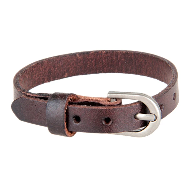 Elegant Maxbell Chic Cow Leather Wristband Cuff Bracelet Bangle Charm Women Jewelry Brown Minimalist