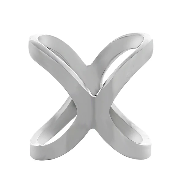 Smart Maxbell Women Silk Chiffon Scarf Clip Ring Holder Wedding Party Cross Buckle Silver Environmentally Friendly