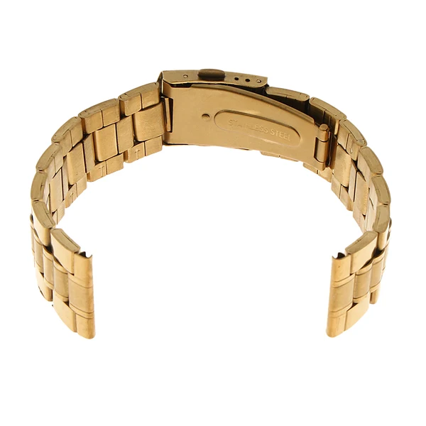 Elite Maxbell Men Gold Stainless Steel Watch Band Strap Metal Bracelet 20mm Safe