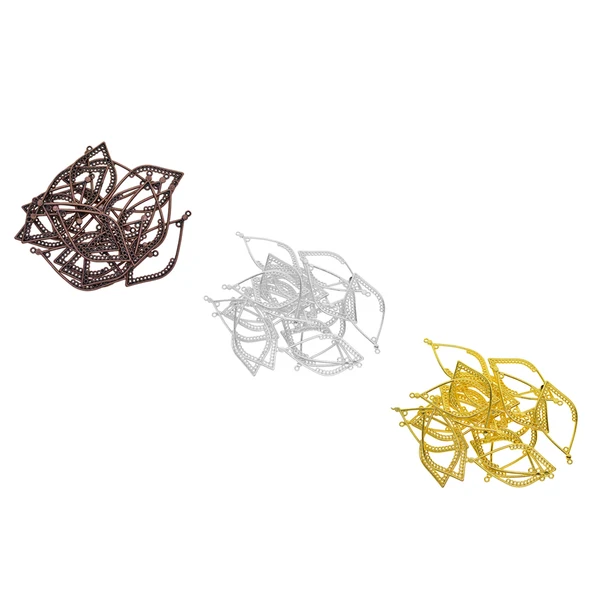 Fashionable Maxbell 20Pcs Tibetan Silver Earring Leaf Drop Frame Charms Pendants DIY Bronze Professional
