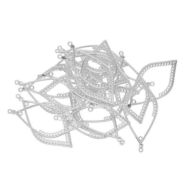 Original Design Maxbell 20Pcs Tibetan Silver Earring Leaf Drop Frame Charms Pendants DIY Platinum Premium Material