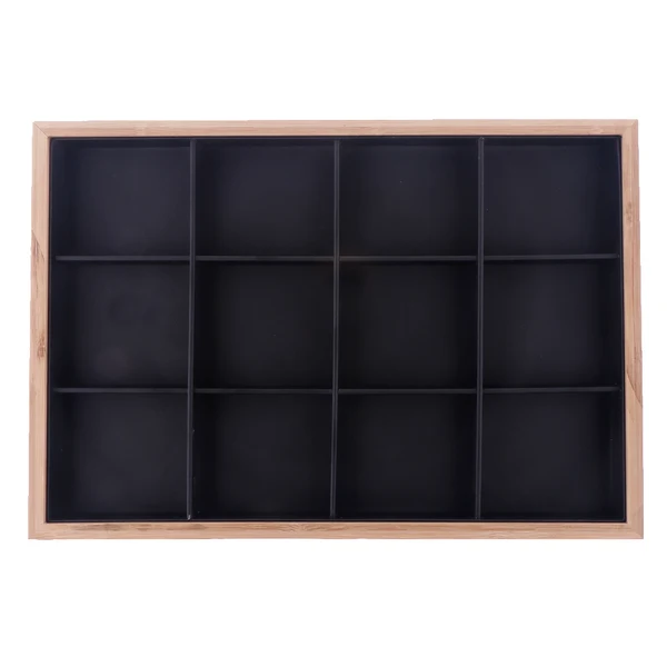 Efficient Maxbell Wooden Jewelry Ring Earrings Display Box Tray Storage 12 Slots 12 Slots Stylish