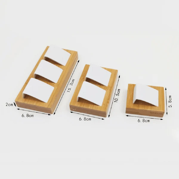 Genuine Maxbell Natural Bamboo Wooden EarringsEar Studs Display Rack Organizer White 1 Slot Premium
