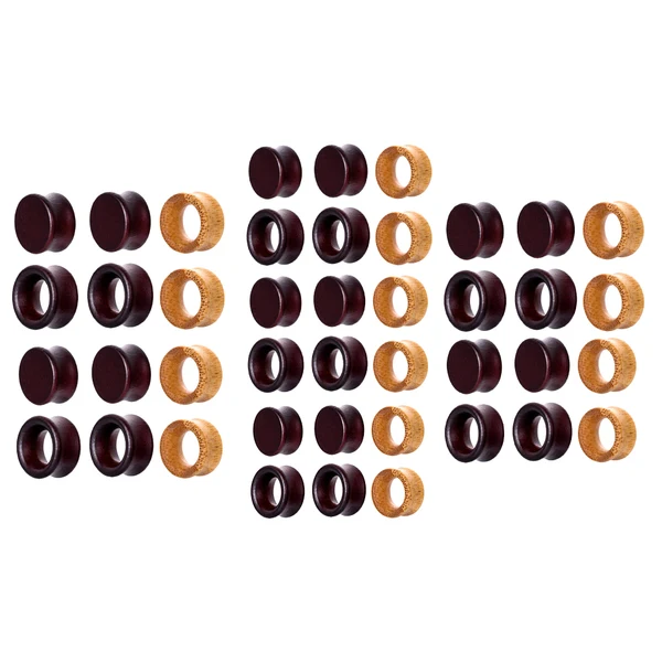 Trendy Maxbell 3 Pairs Natural Wooden Flared Expander Gauges Tunnel Ear Piercing 8mm Specialty