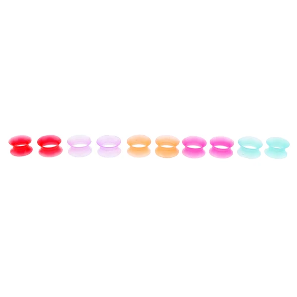 Green Maxbell 10Pcs Solid Silicone Double Flared Plugs Ear Gauge Stretching Expander 14mm Consistent