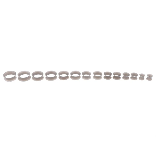 Authentic Maxbell 7 Pairs Lot Flexible Silicone Ear Gauges Thin Soft Plugs Flesh Tunnels Gray Secure