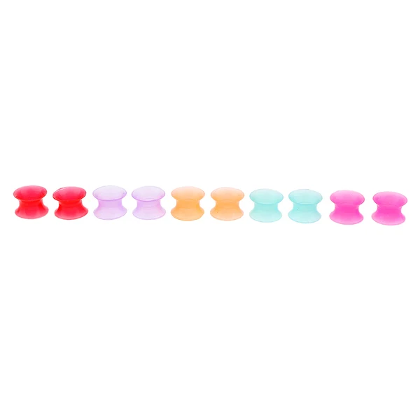 Artisan Maxbell 10Pcs Solid Silicone Double Flared Plugs Ear Gauge Stretching Expander 10mm