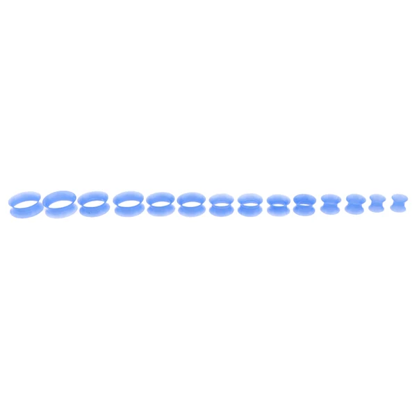 Versatile Maxbell 7 Pairs Lot Flexible Silicone Ear Gauges Thin Soft Plugs Flesh Tunnels Blue Trendy