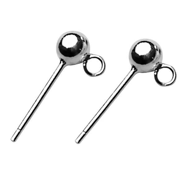 Durable Maxbell Solid 925 Sterling Silver Ball Earring Stud Posts Backs Jewelry Findings 3mm Advanced