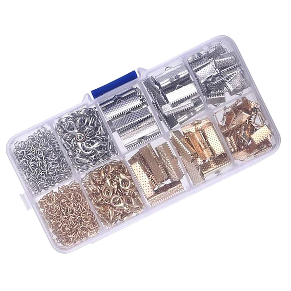 Crafted Maxbell DIY Jewelry Finding Kits with Clamp Cord Crimp Ends Lobster Claw Clasps 2 Fast