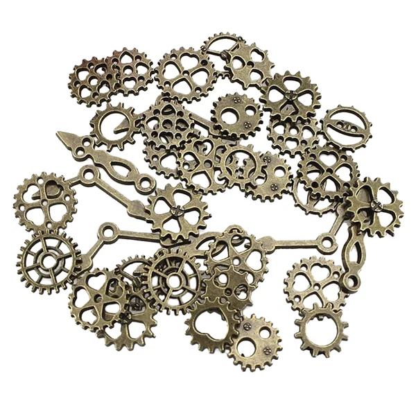 User-Friendly Maxbell 50g Antique Gears Pendant Steampunk Charm Jewelry Finding DIY Antique Bronze First-Class