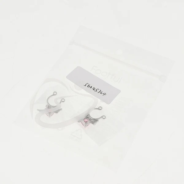 Efficient Maxbell 2Pcs Crystal Heart Dangle Nipplering Stainless Steel Ring Non-piercing Pink Expertly Made