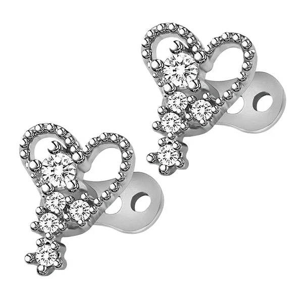 Dependable Maxbell 2pcs Dermal Anchor Tops and Base Titanium Steel Piercing Jewelry Heart 2 Superior