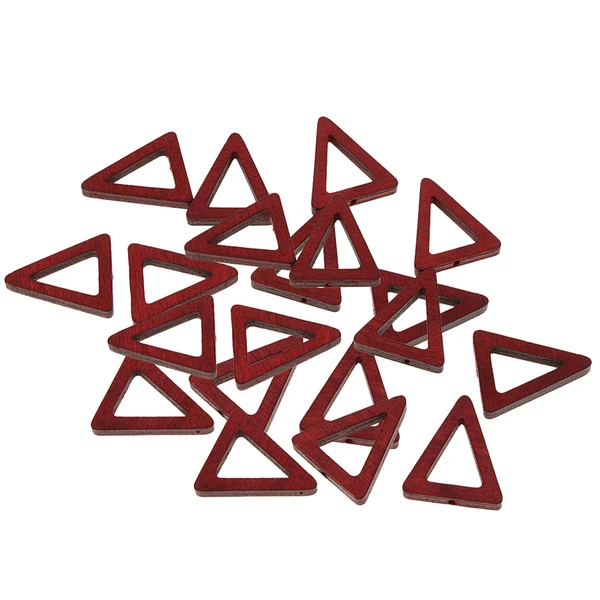 Specialty Maxbell 20 Pieces Wood Geometric Triangle Drop Charms for Jewelry Making Wine Red Top-Quality
