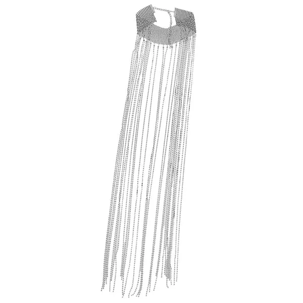 Durable Maxbell Alloy Rhinestone Chain Women Dress Summer Night club party Body Chain Silver Artisan