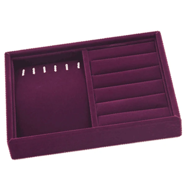 Clean Maxbell Elegant Velvet Stackable Jewelry Display Tray Case Ring Necklace Tray Crafted