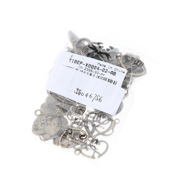 Long-Lasting Maxbell 50pcs Multistyle Heart Charms Pendant for DIY Jewelry Making Antique Bronze Original