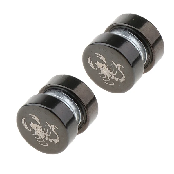 Luxury Maxbell 1 Pair Non Piercing Clip on Magnetic Ear Stud Men Fake Earrings Scorpion Stylish