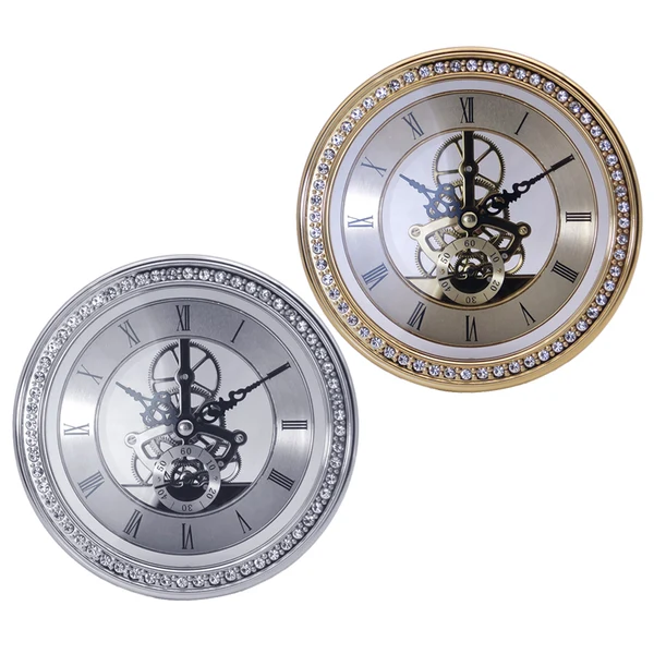 Efficient Maxbell Vintage 148mm Round Dial Roman Numeral Watch Quartz Clock Insert Golden Secure