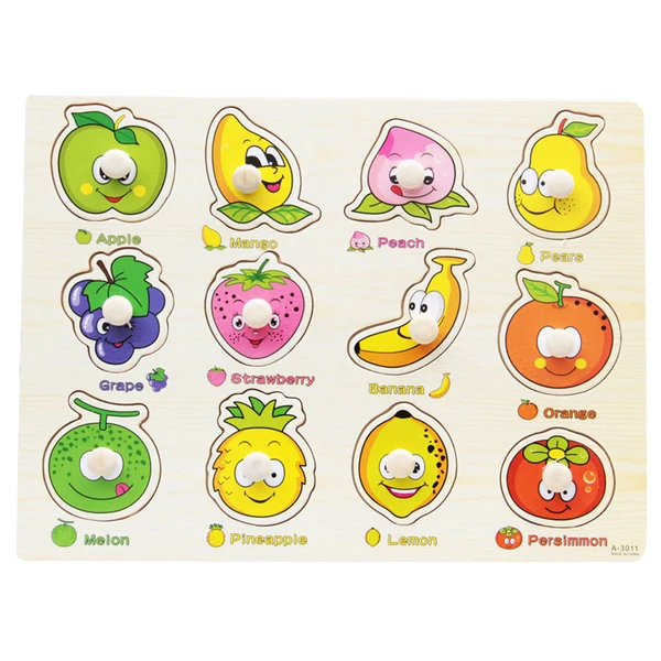 Fashionable Maxbell Wooden Fruit Shaped Peg Puzzle Baby Toldder Preschool Kids Toy Top-Quality