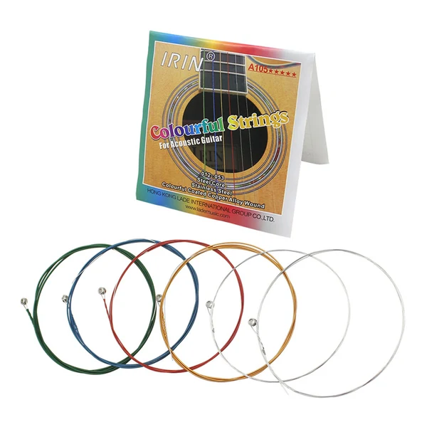 Stylish Maxbell 6pcs Folk Guitar String Coated Copper Alloy Wound Colorful Original