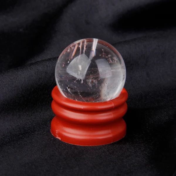 Authentic Maxbell 30mm Natural Gemstone Sphere Crystal Ball Stand Clear White High-Quality