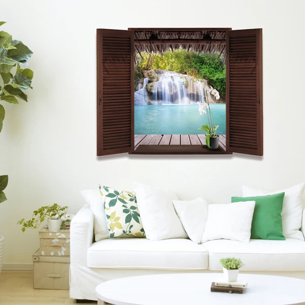Premium Maxbell 3D Waterfall Wall Decal Stickers Home Room Decor Long-Lasting