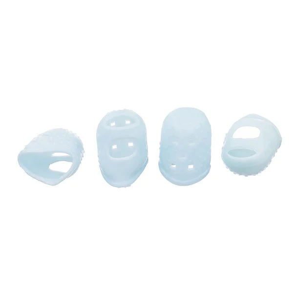 Comfortable Maxbell Cute Blue Silicone Guitar Fingertip Finger Protectors for Bass Ukulele Large High-Performance