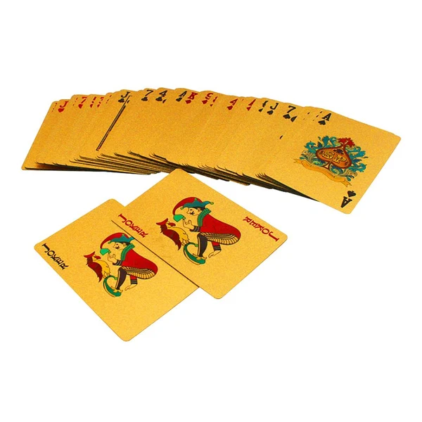 Top-Quality Maxbell 24k Gold Plated Playing Cards Geometric Design Full Poker Deck Gift Environmentally Friendly