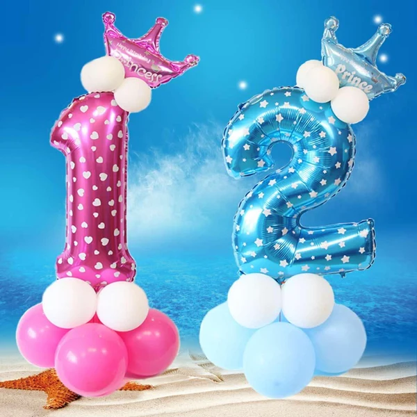 Elegant Maxbell All Numbers Crown Balloons Column Set Happy Birthday Arch Garland Number 2 Casual