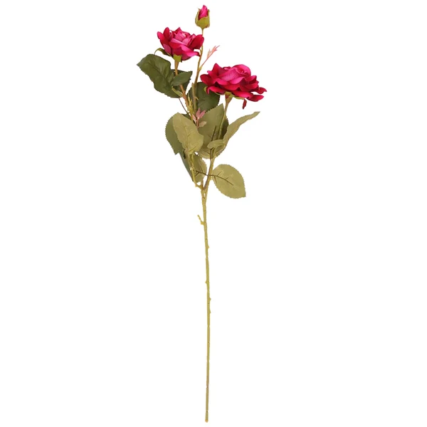 Responsible Maxbell Single Rose Artificial Flowers Decorative for Home Office Decor Rosy red Trendy