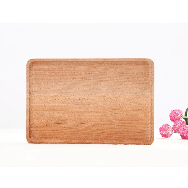 Comfortable Maxbell Wooden Tray Food Fruit Tea Coffee Kitchen Platter Plate Beech D 25×17cm Trusted