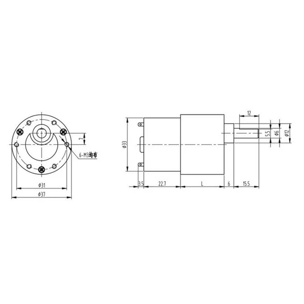 Secure Maxbell 37GB-520 24V DC High Torque Gear Box Micro Speed Reduction Motor 7RPM Lightweight